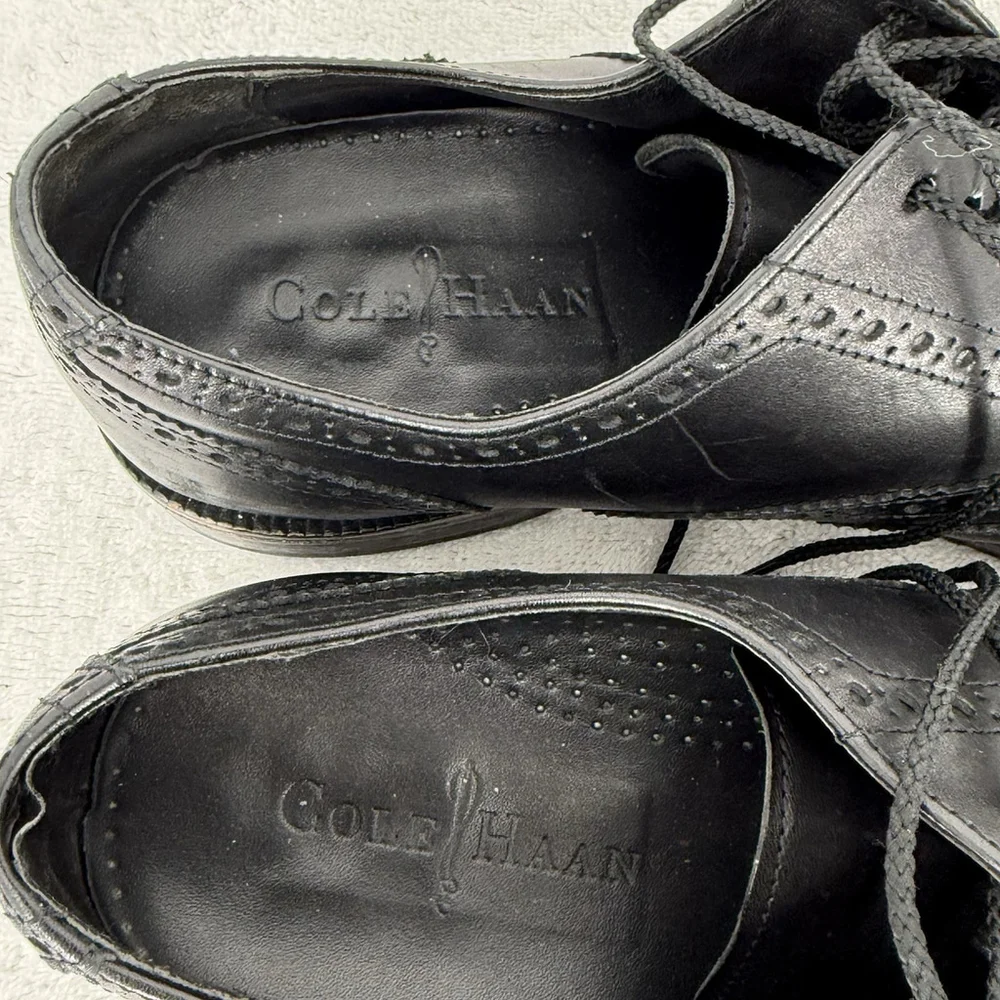 Cole Haan C11435 Black Leather Wingtip Shoes nK Air Soles Men’s Size 10W